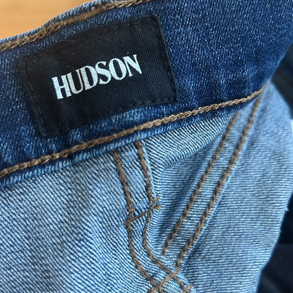 🕶️Hudson Rosalie Wide Leg Ankle Jeans Dark Denim Sz 34 14/16 - Picture 7 of 10